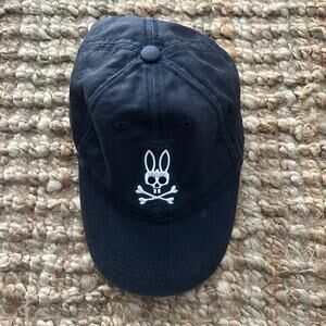 Psycho Bunny Classic Navy Adjustable Baseball Cap Logo Hat OSFA